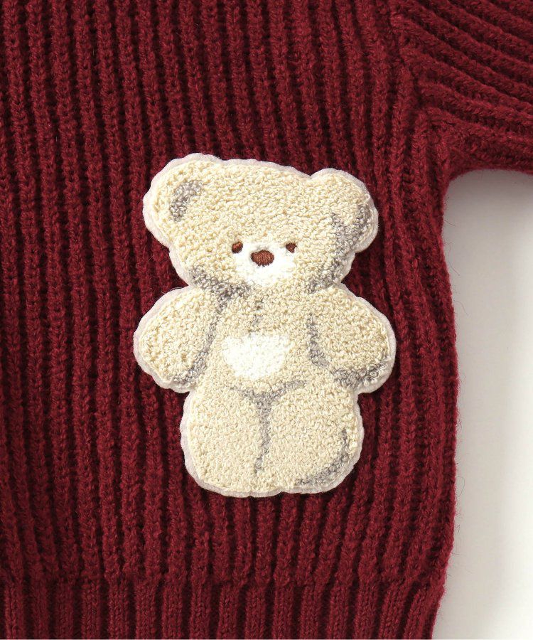 日本 apres les cours - 超萌節慶小熊可機洗毛衣-二隻熊-酒紅