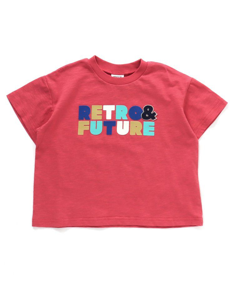 日本 BREEZE - 彩色標語短袖上衣-寶石藍