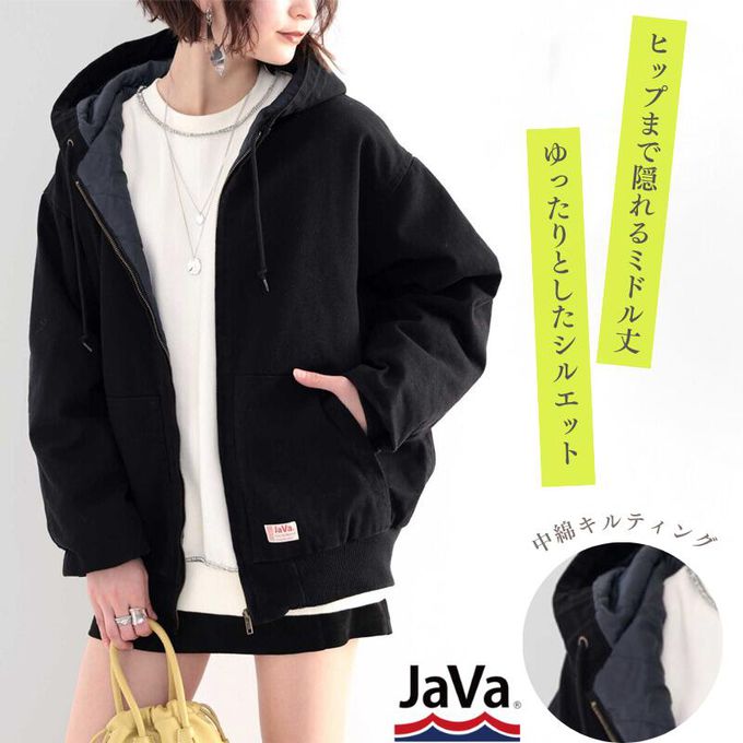 日本 Classical Elf - Java 百搭鋪棉休閒連帽外套-黑