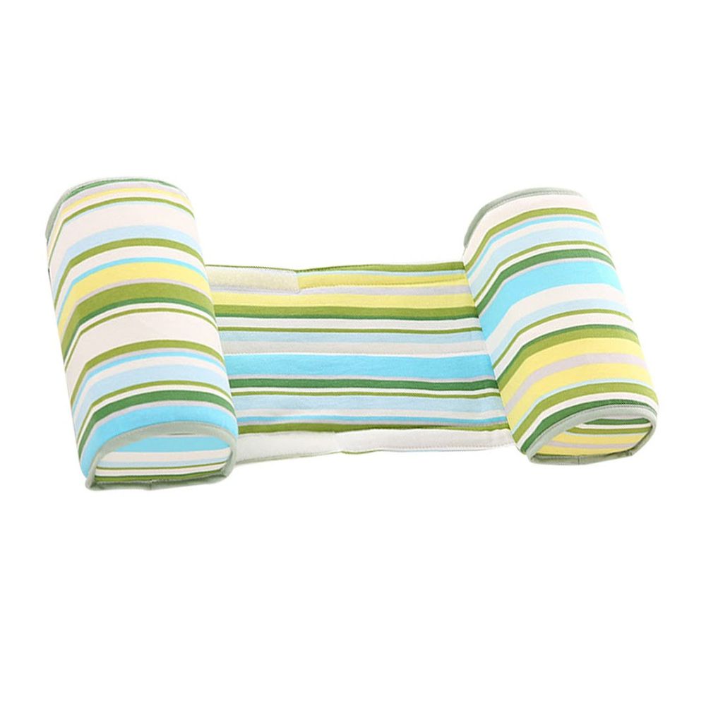 JoyNa - 新生兒防側翻枕 兒童固定枕(枕套可拆洗)-綠色條紋 (枕:43*18CM; 最小寬度約17CM，最大的寬度約23CM)