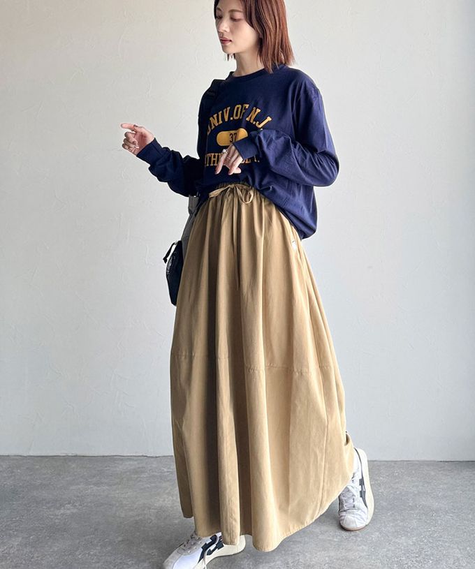 日本 Classical Elf - Java 桃皮磨毛感繭型蓬盈長裙(有口袋)-黑