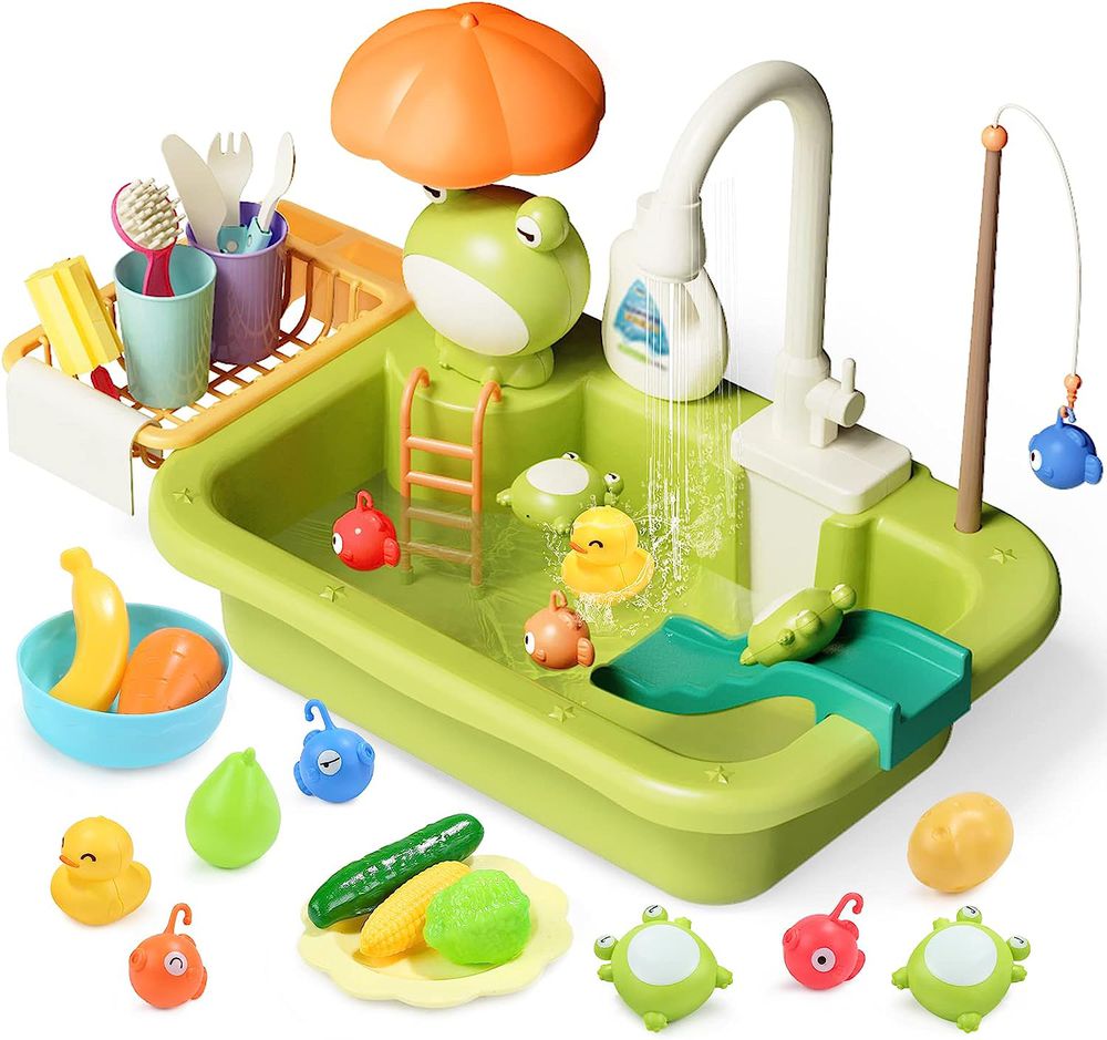 CuteStone - 兒童趣味釣魚與洗碗機2合1套裝玩具