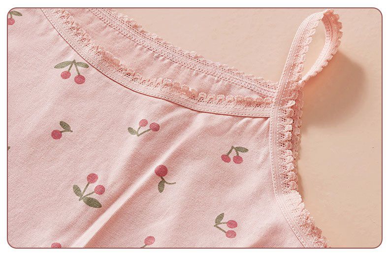 舒適微彈棉質吊帶背心-穿衣服熊熊-米白+淺綠