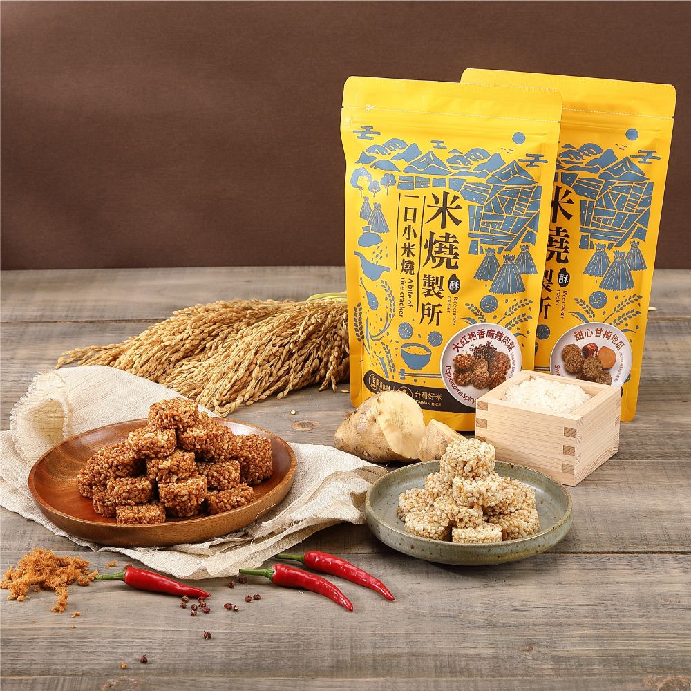 一口小米燒-(大紅袍辣肉鬆/甜心乾梅地瓜)-15入