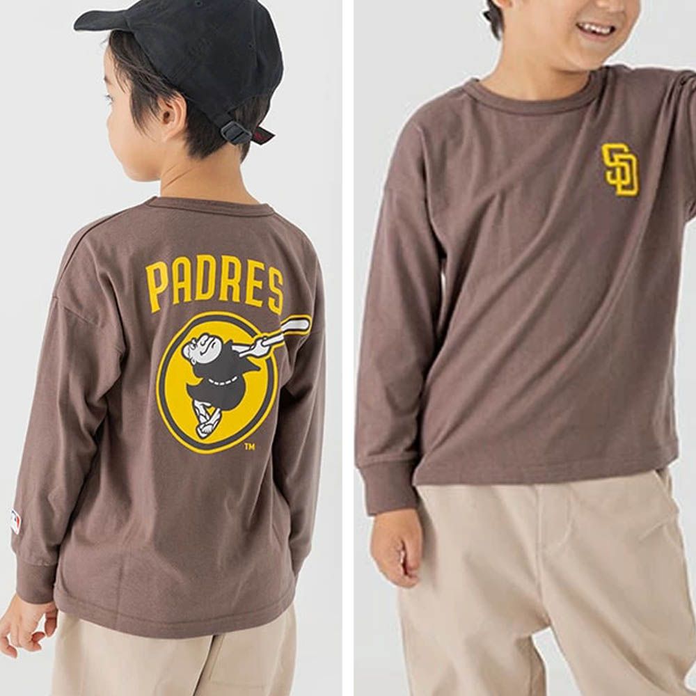 MLB聯名 品牌刺繡長袖上衣-聖地牙哥教士-咖啡