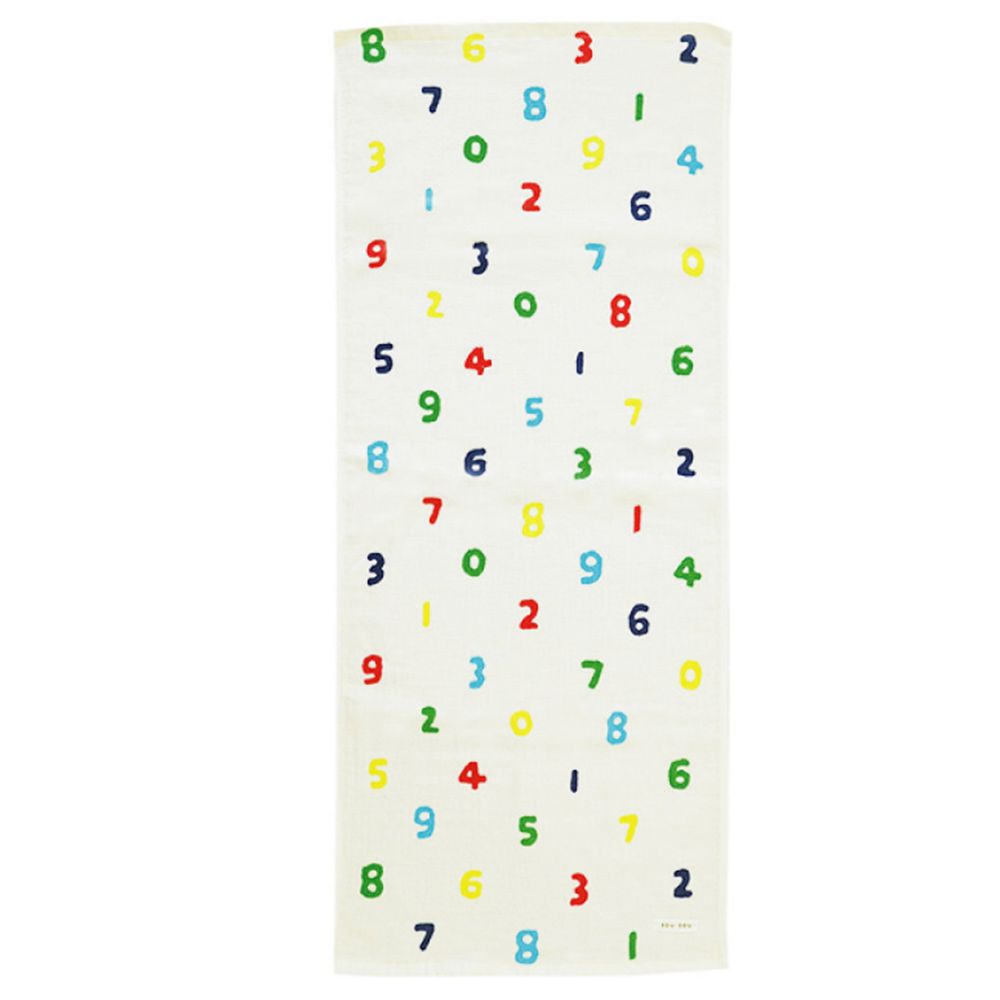 日本代購 - 【SOU·SOU】日本製今治純棉長毛巾-數字 (34x80cm)