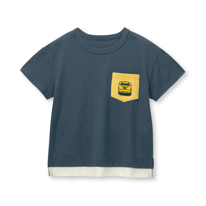 日本千趣會 - (JR新幹線) 純棉印花刺繡短T-墨綠