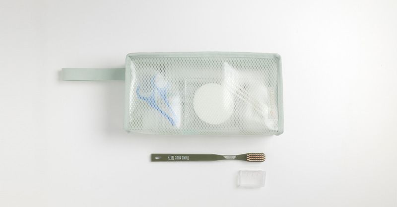 韓國 byfulldesign - (防水)韓製大開口手拿方形小包-湖水綠 (225x110x75mm)