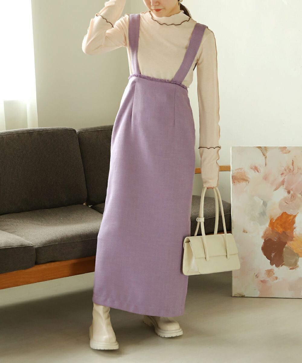 日本 Bab - 2WAY簡約收腰吊帶裙-知性黑