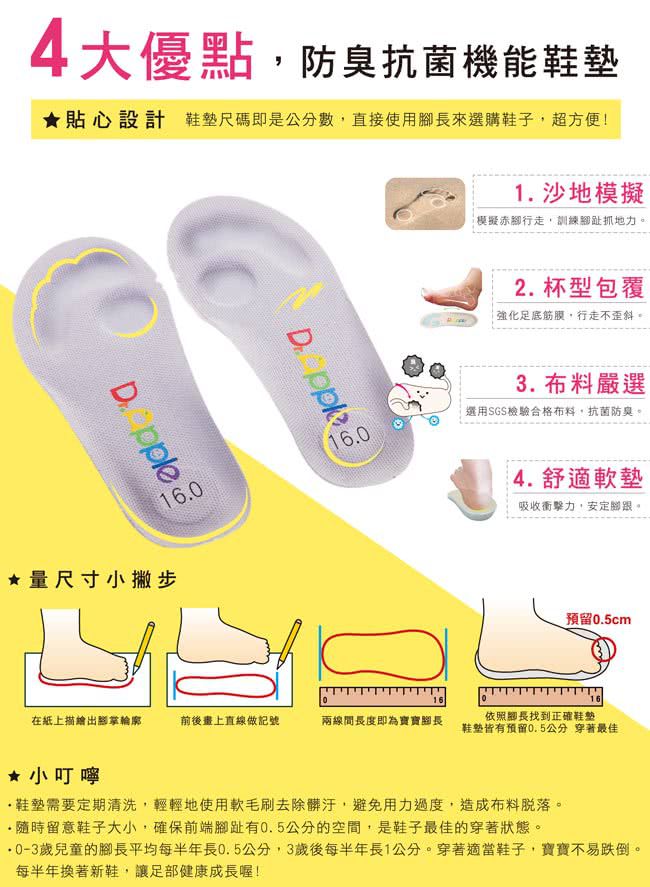 Dr. Apple - 機能童鞋_拼接網布帥氣短筒運動鞋-藍