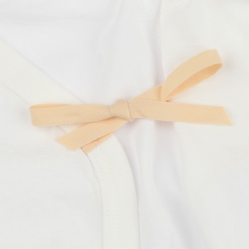 akachan honpo - 新生兒內衣6件組長袖 釦子款-動物-淺咖啡色 (50～60cm)