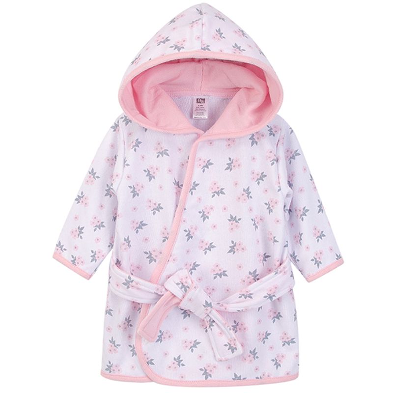 美國 Luvable Friends - 甜蜜寶貝嬰幼兒綁帶連帽浴巾/浴袍-甜蜜花園 (9-18M)