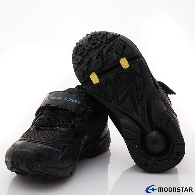 Moonstar日本月星 - 月星閃電電燈競速童鞋-ZB11126黑(中小童段)-機能運動鞋-黑