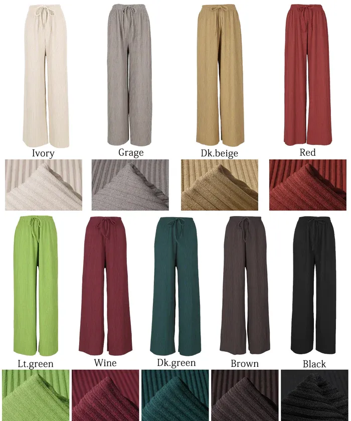 日本 COCA - [可剪裁] 速乾垂墜彈性風琴寬褲-淺灰棕