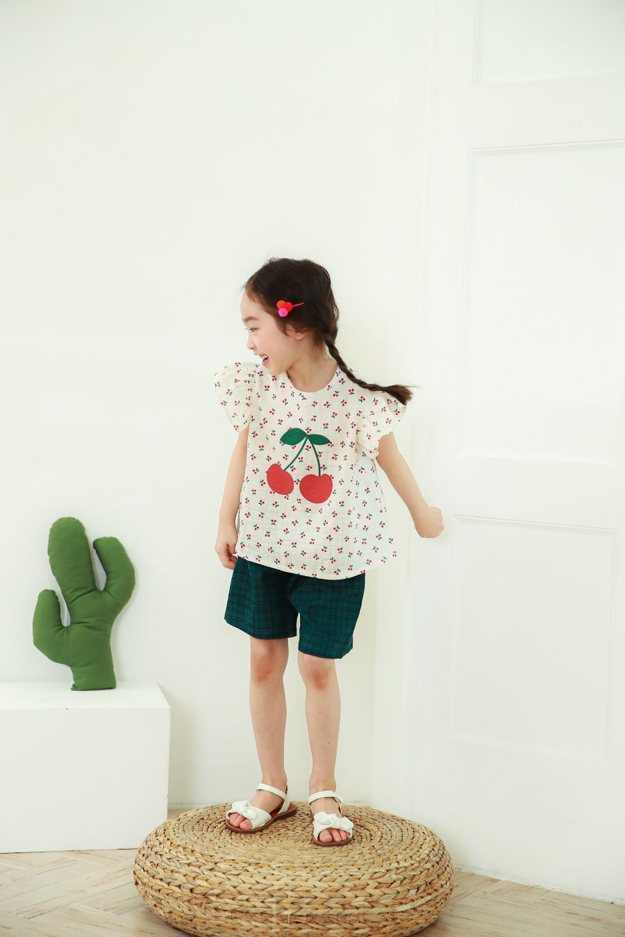 韓國 Ppippilong - 棉混紡涼感套裝-點點櫻桃