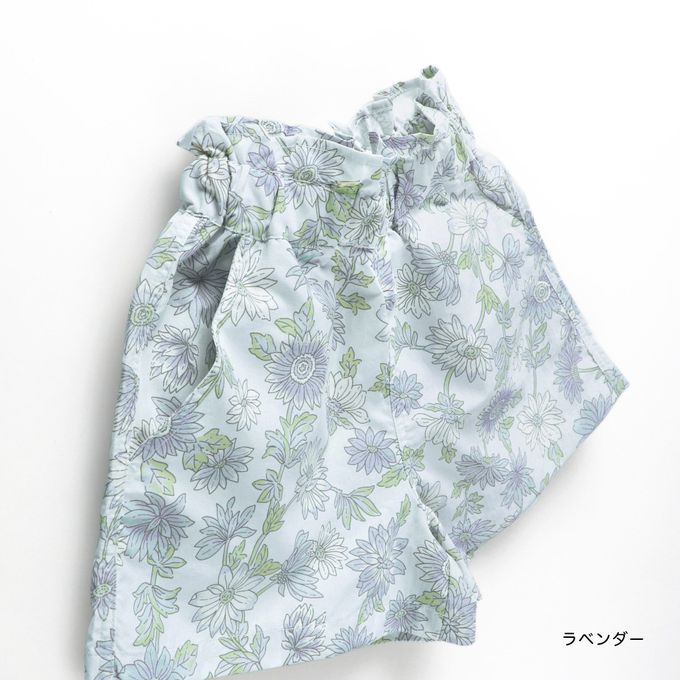 日本 BRANSHES - 水陸兩穿 女孩輕便彈性休閒短褲-花朵-藍紫