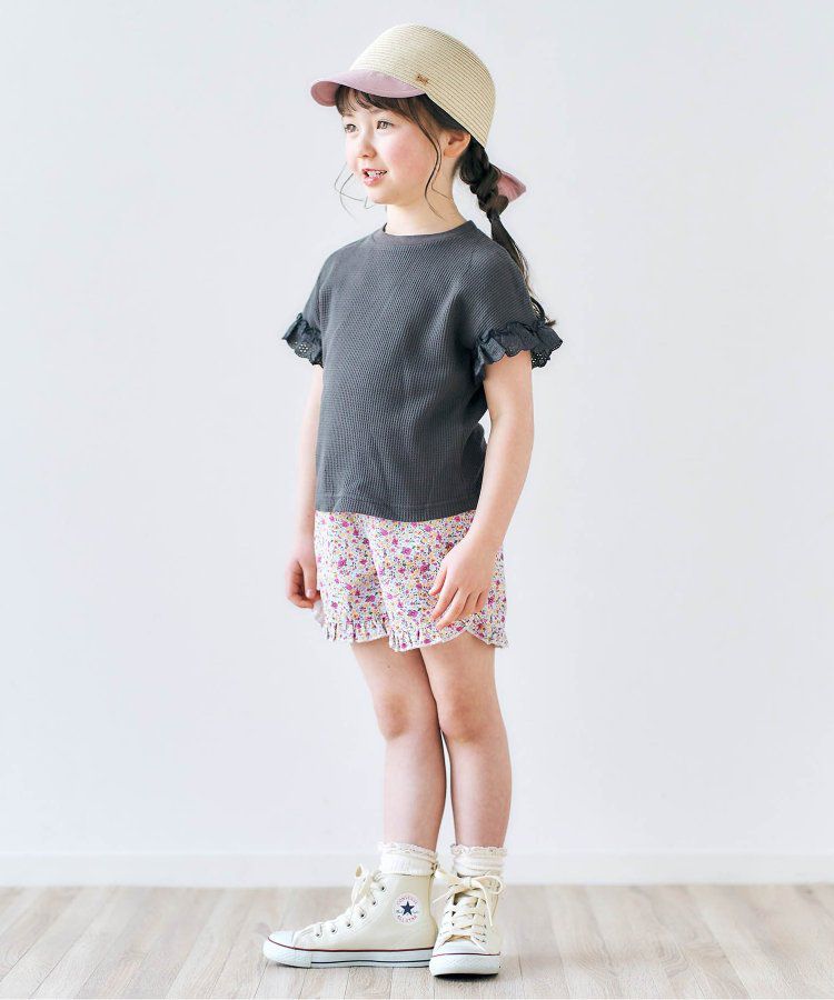 日本 apres les cours - 後大蝴蝶結抗UV時尚藤編帽-粉紅