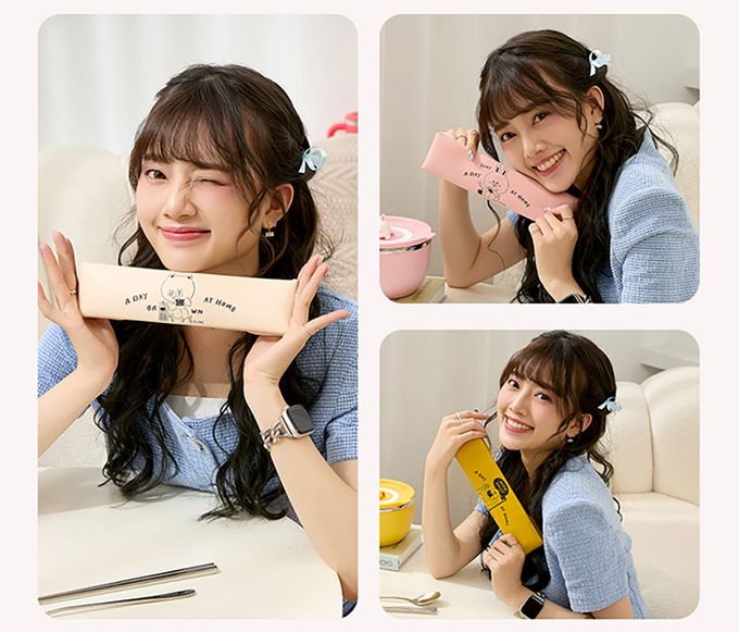 Hiromimi - LINE FRIENDS 宅家餐具三件組-兔兔