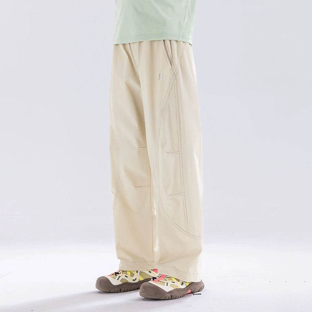 輕盈透氣速乾休閒長褲/防蚊褲-米杏色