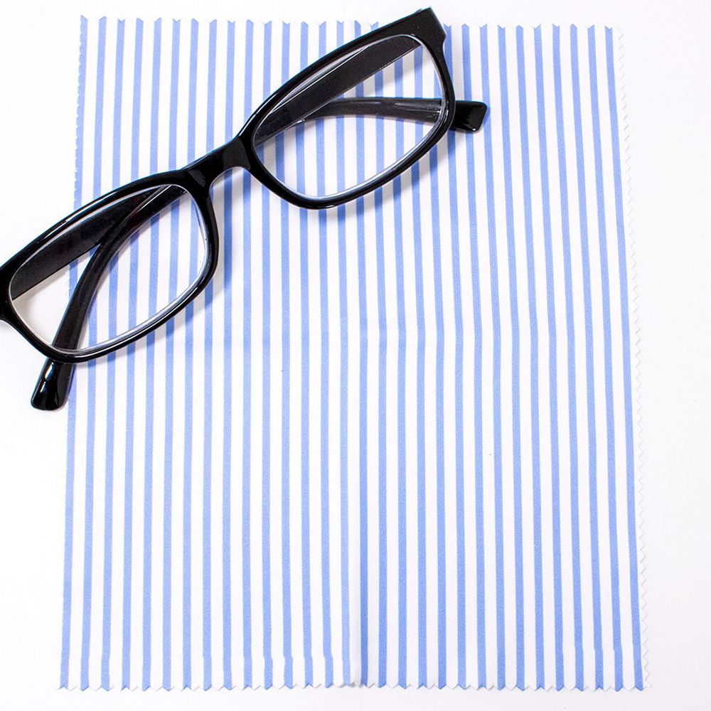 日本 3carat - 口罩必備 王樣防霧眼鏡布[韓製]-條紋-白藍 (18x15cm)