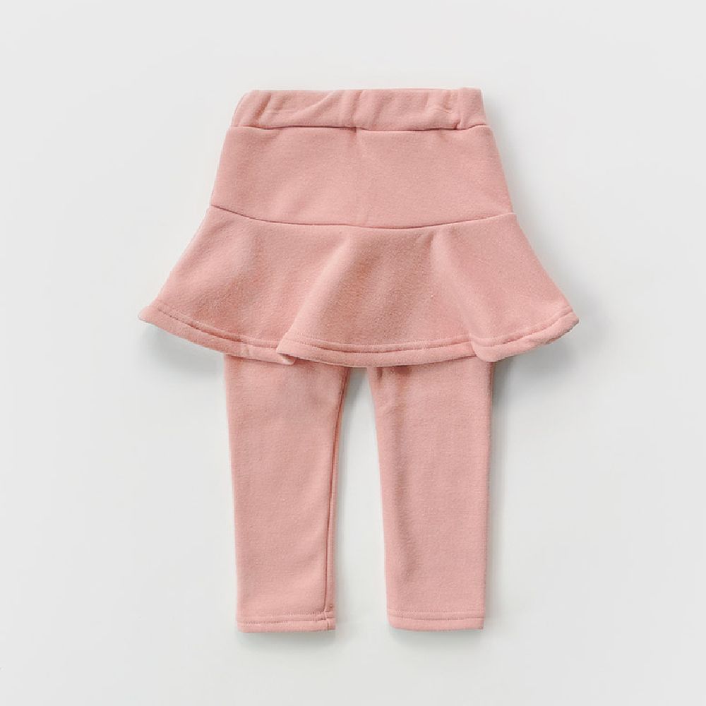 W.S.B. 鬆緊腰基本款內刷毛內搭褲裙-粉