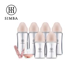Simba 小獅王辛巴 - 咬咬喝喝全到位！新生起手包-夜光型-栗粉