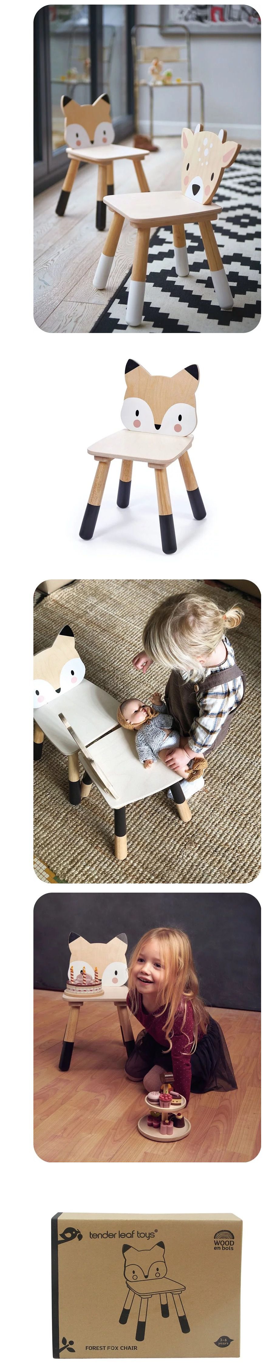 美國 Tender Leaf - 童話森林動動狐(木製兒童椅）