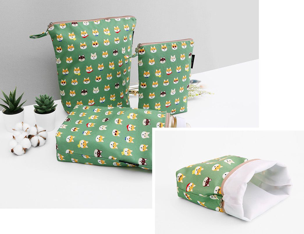 韓國 Coney Island - 防水多功能收納袋-柴犬家族