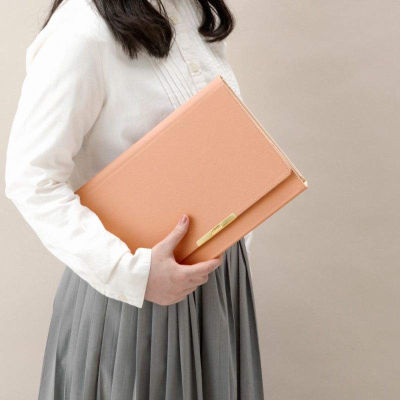 日本 IROHA - 專注力up！磁吸可立式學習工具整理收納包-桃粉x杏 (21x29x3cm)