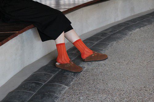 日本女裝代購 - 日本製 羊毛混舒適中筒襪3雙組-條紋-純色條紋 (23-25cm)