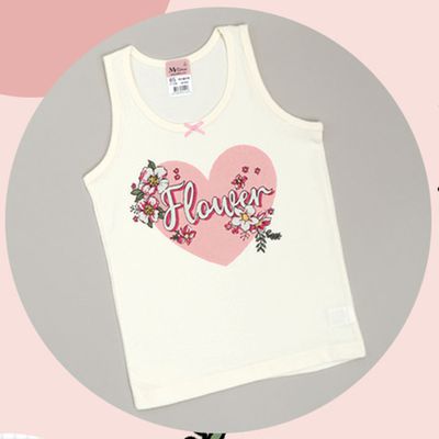 韓國 Mellisse - 純棉小背心(女寶)-愛心花朵