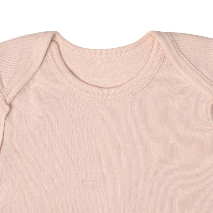 akachan honpo - 短袖有機包屁衣2件組-套頭式-粉紅色