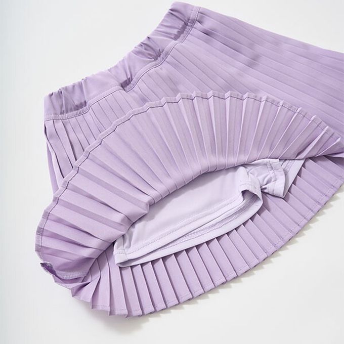 日本 Lycee mine - 輕盈鬆緊腰百褶裙-(內襯安全褲)-炭灰