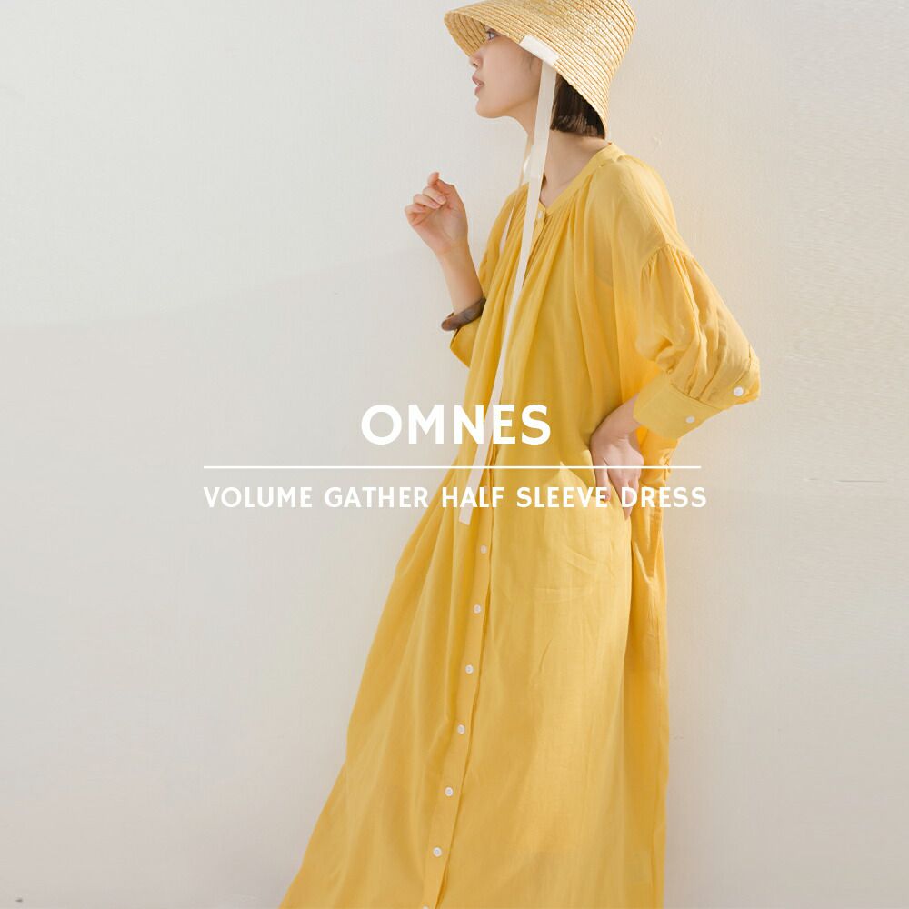 日本 OMNES - 文藝排扣綁帶氣球袖洋裝-可可