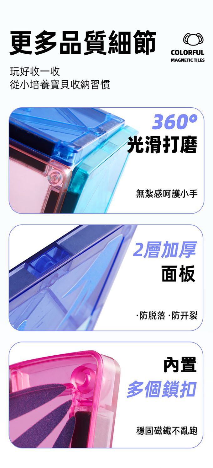 MiDeer - 多彩透光磁力片-動物叢林(40PCS)