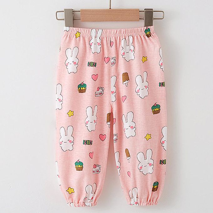 純棉網眼防蚊褲/空調褲-大耳兔子-粉色-團購專案