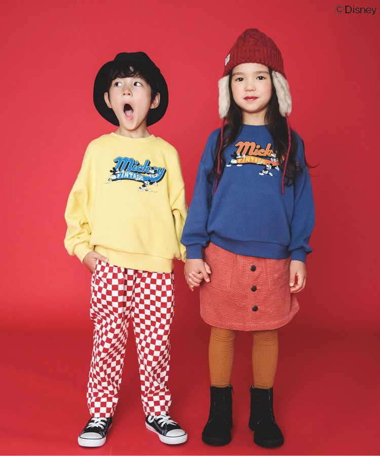 日本 BREEZE - 聯名款 迪士尼印花長袖上衣-米奇復古-黃