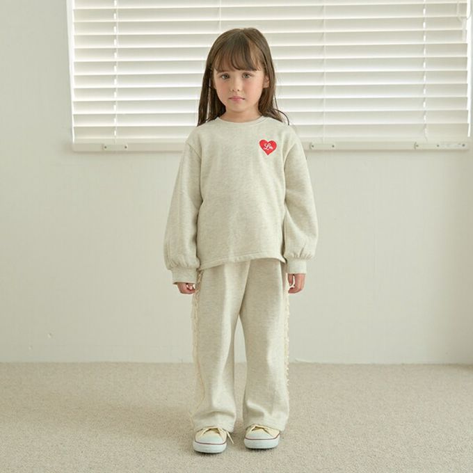 日本 Lycee mine - 側邊薄紗荷葉休閒長褲(不易起毛球)-炭灰