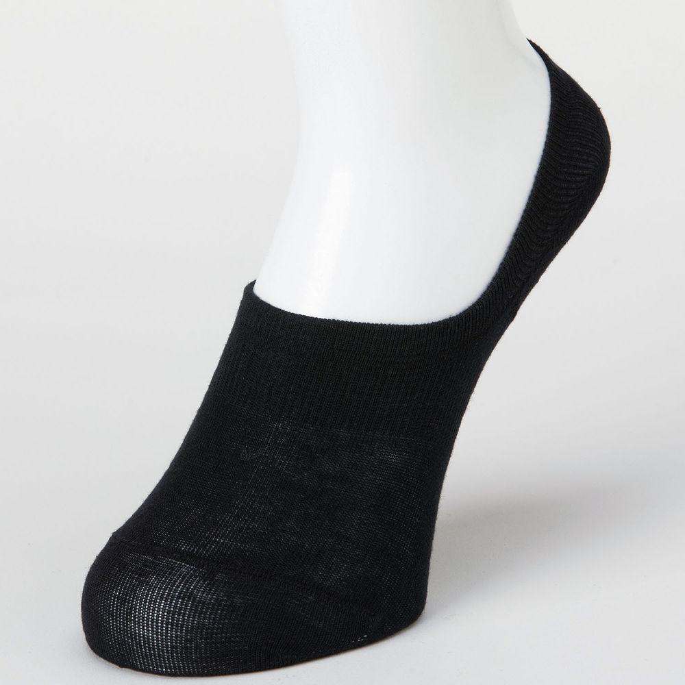 日本 okamoto - 超強專利防滑ㄈ型隱形襪-球鞋專用設計 深履款-黑-棉混