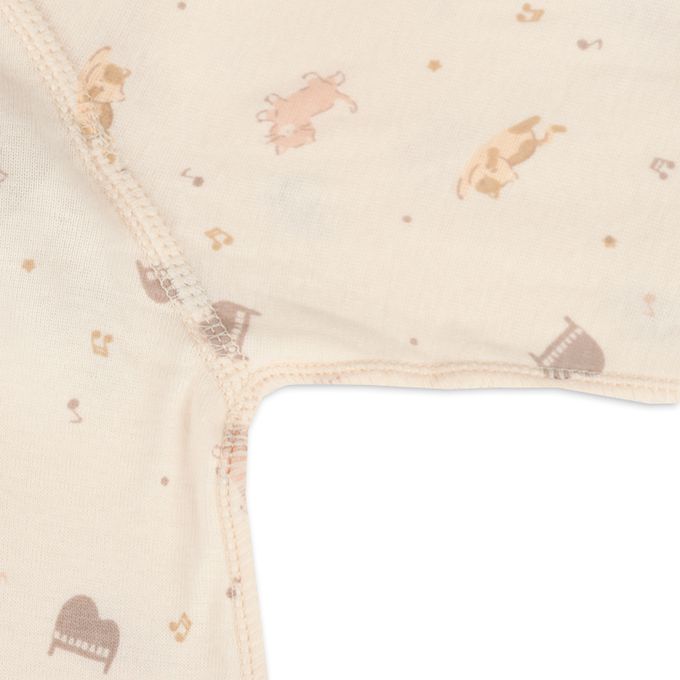 akachan honpo - 長袖蝴蝶裝2件組-按扣款 小貓-粉紅色 (50~60cm)