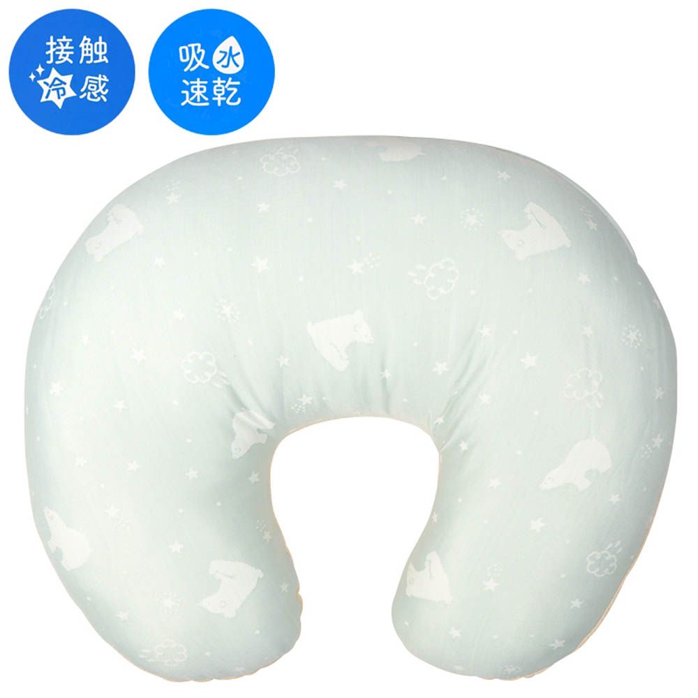 涼感哺乳枕-附替換枕套-淺藍色