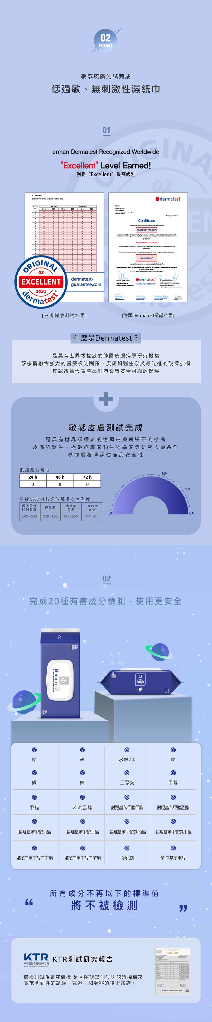 韓國RICO baby - 星球系列厚款濕紙巾水星白 (Mercury White－80抽)－10入