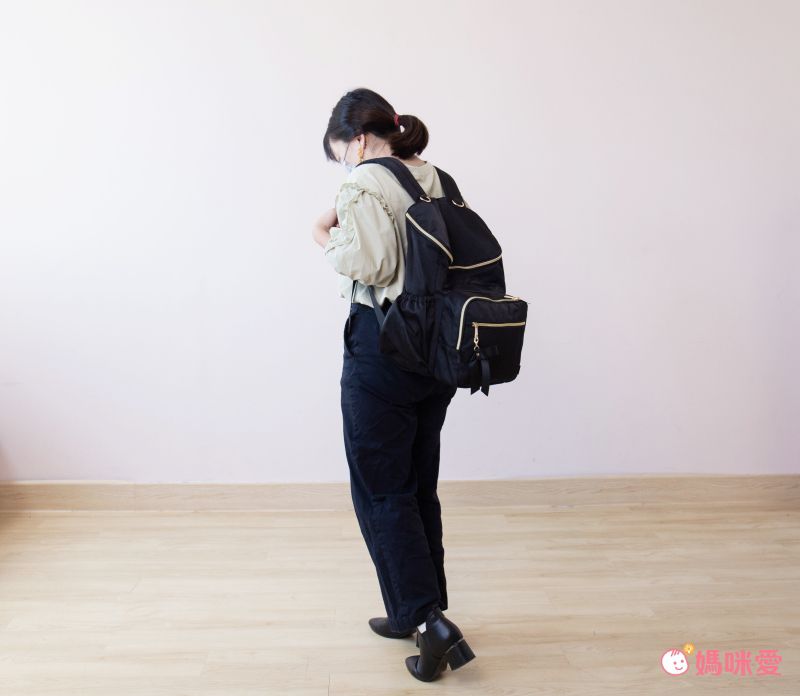 日本 Fuente - [超輕量] 簡約蝴蝶結機能收納後背包-迷霧藍 (26x41x14cm)