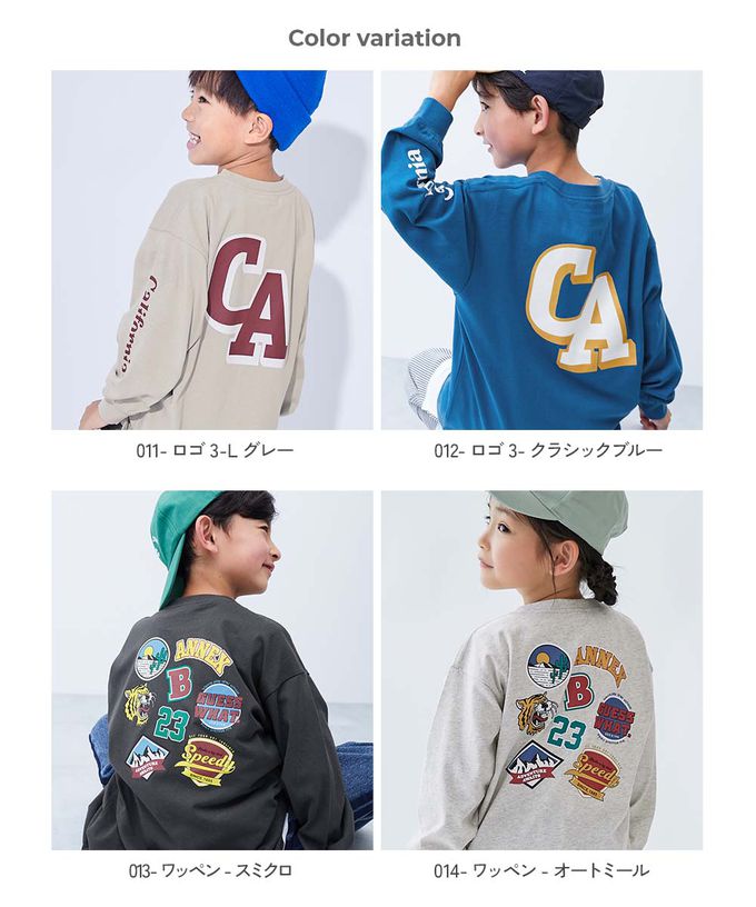 日本 devirock - 100%棉 定番印花寬版長袖上衣-NEXT-黃綠