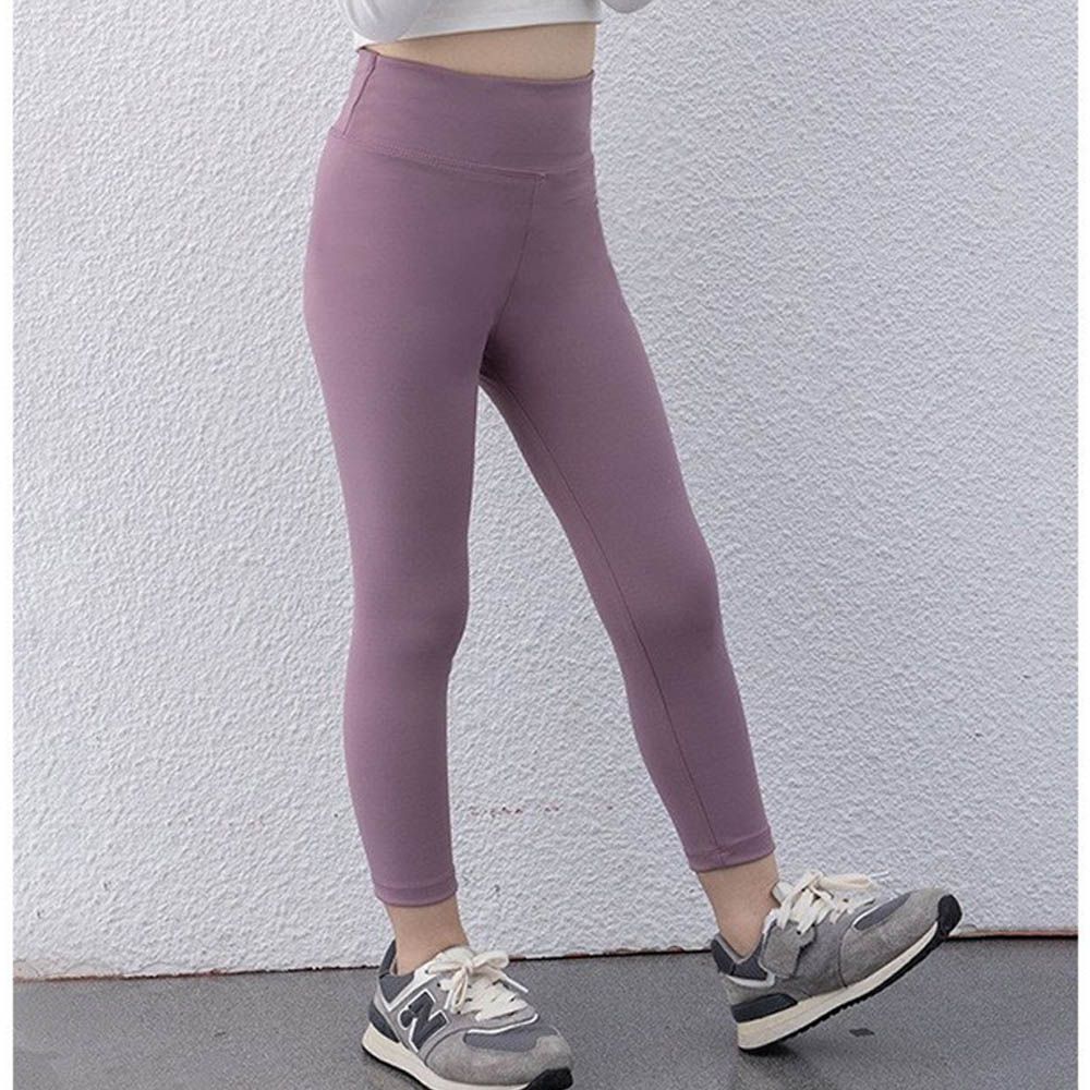 專為兒童設計彈力瑜珈褲/鯊魚褲-紫色