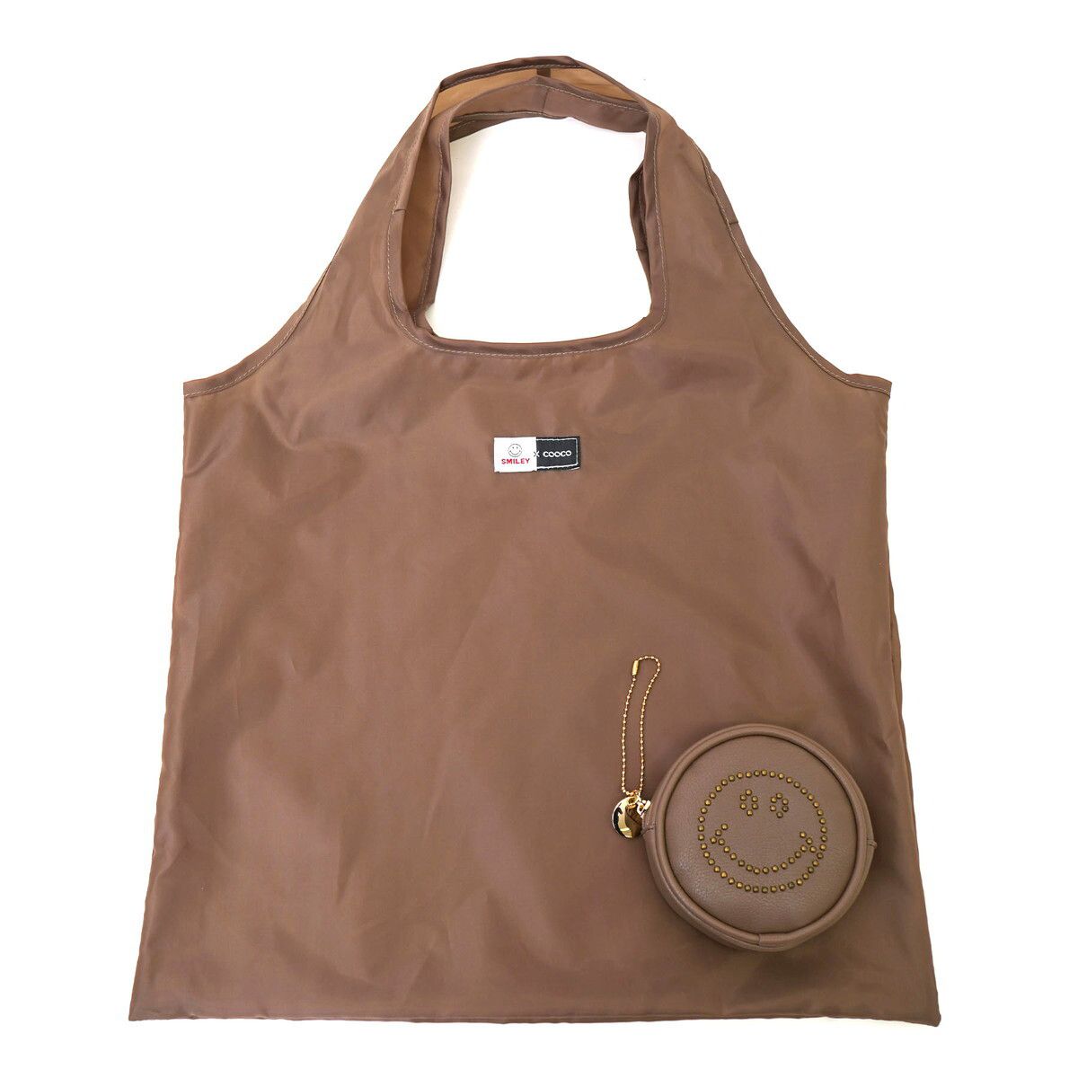 日本 COOCO - SMILEY聯名款 可收納環保袋/購物袋-陽光黃 (W42*H39cm)
