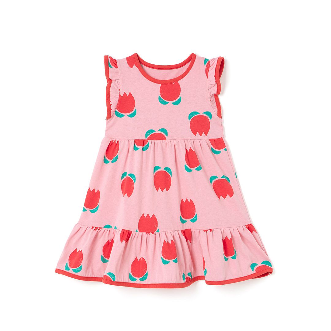 韓國 OZKIZ - 鬱金香連身拼接洋裝