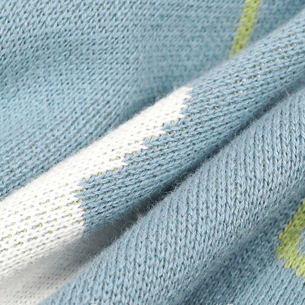 Minizone - 純棉針織保暖背心-卡通人物卡斯波-綠色