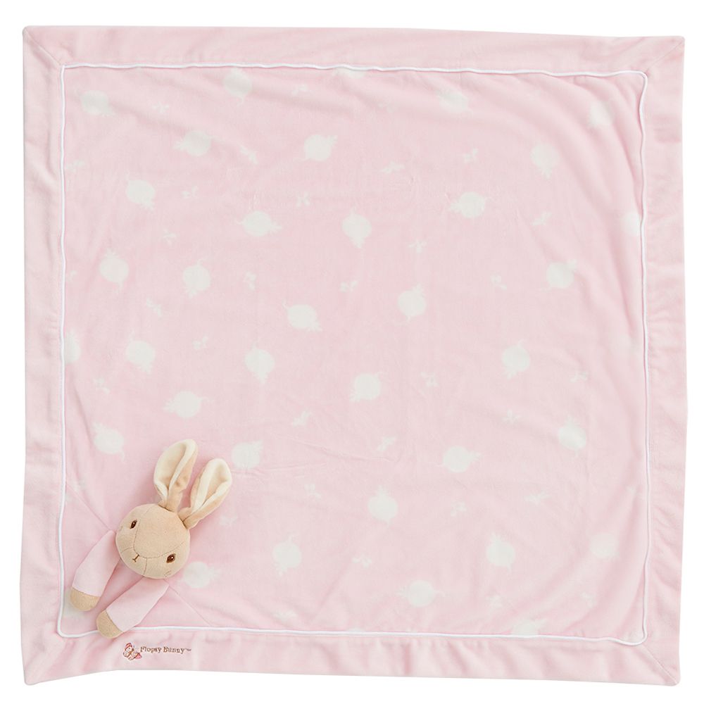 奇哥 - 比得兔安撫推車蓋毯禮盒/被毯禮盒 70x70cm(2色選擇 寶寶新生兒禮 滿月禮 彌月禮 嬰兒禮盒)-粉色