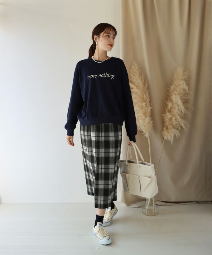 日本 BLUE EAST - 氣質修身學院風長裙-格紋-黑